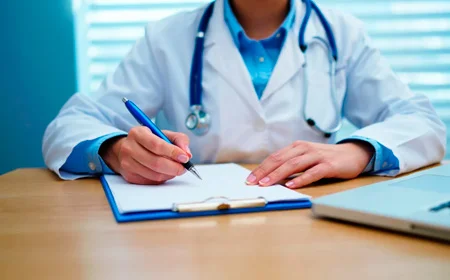 Врач собирается что-то писать